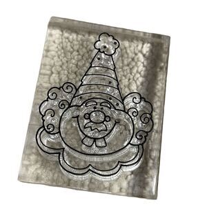 Provo Craft Clown Head Rubber Stamp Acrylic Cling Mounted Cling Stamp